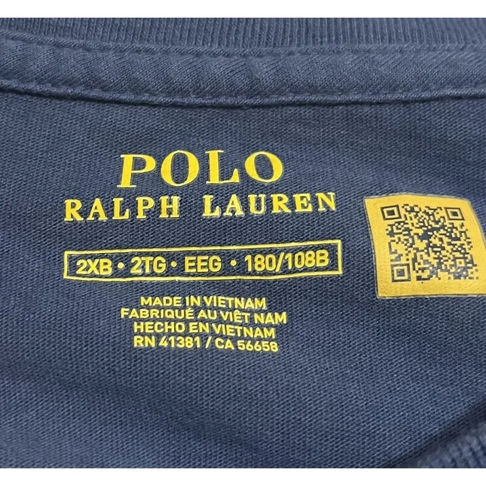 Polo Ralph Lauren Bundle 2-Pack Classic Fit Cotton V Neck Tee 2XL/2XB Blue/Navy